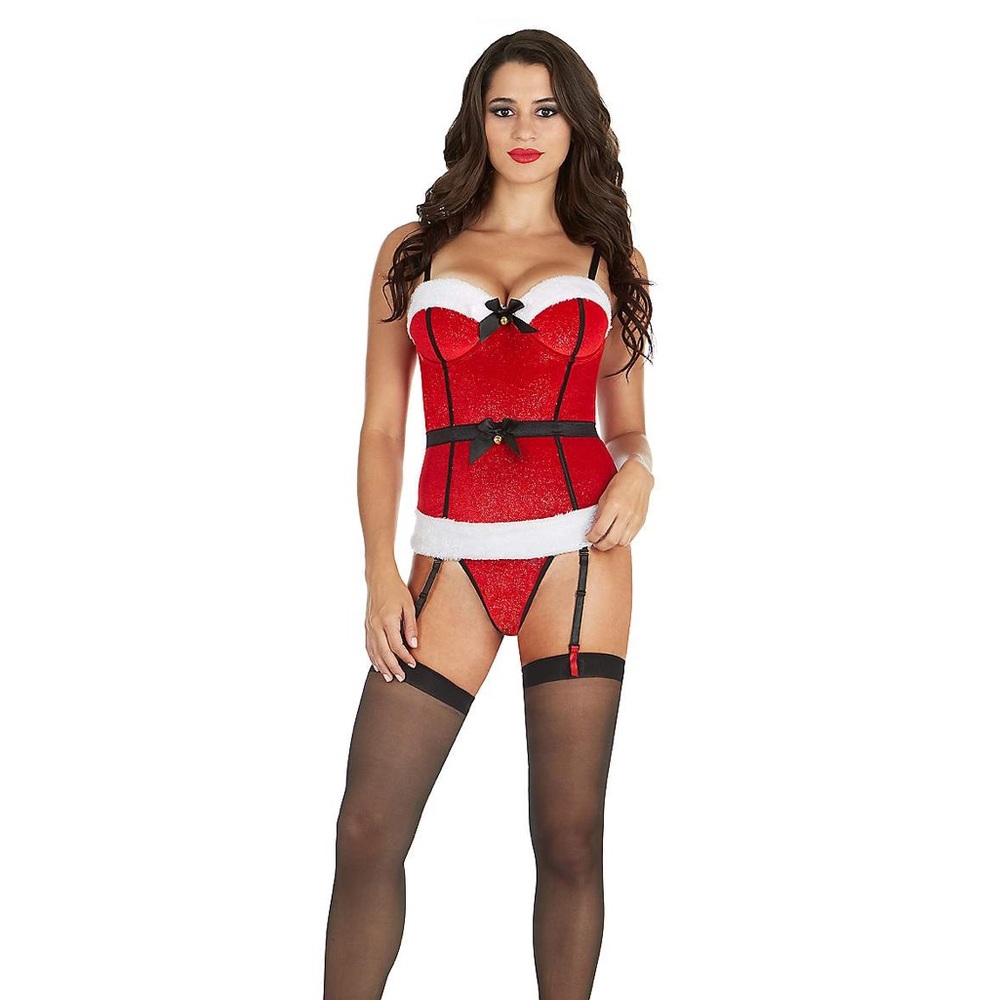 Spencer’s Red Santa Corset Set, NWT.